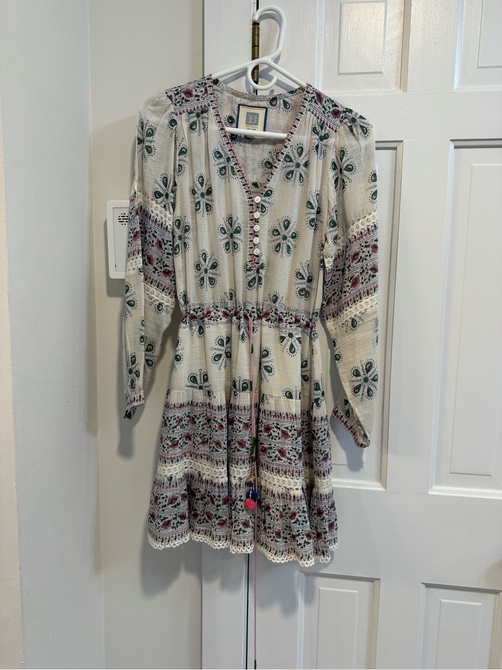 Bell Floral Tie-Waist Mini Dress